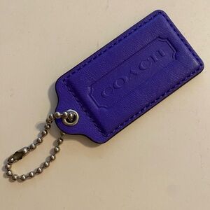 Rare Coach Vibrant Purple Leather Keychain!!